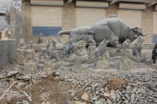 animal cattle sculpture, stone animal sculpture, marble animal sculpture DW080