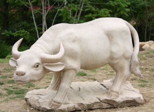 animal cattle sculpture, stone animal sculpture, marble animal sculpture DW094