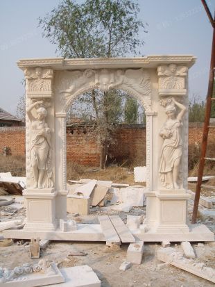 Stone mantel,european fireplace,marble fireplace,marble mantel -BL933
