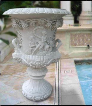 European flowerpot, stone flowerpot, landscape flowerpot, flowerpot pictures, white marble flowerpot, sandstone flowerpot, granite flowerpot, European stone carving flowerpot -- HP029