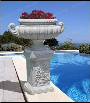 European flowerpot, stone flowerpot, landscape flowerpot, flowerpot pictures, white marble flowerpot, sandstone flowerpot, granite flowerpot, European stone carving flowerpot -- HP034