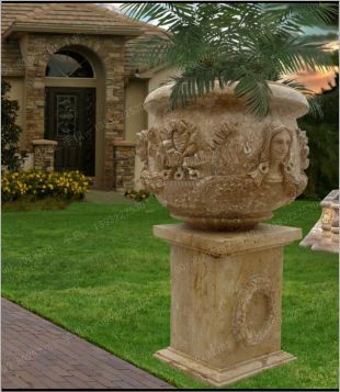 European flowerpot, stone flowerpot, landscape flowerpot, flowerpot pictures, white marble flowerpot, sandstone flowerpot, granite flowerpot, European stone carving flowerpot -- HP045