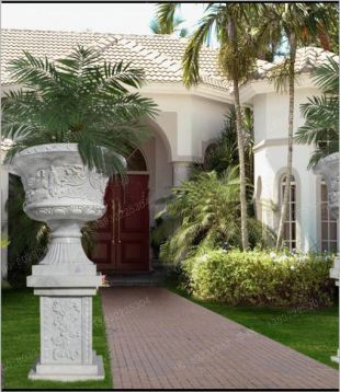 European flowerpot, stone flowerpot, landscape flowerpot, flowerpot pictures, white marble flowerpot, sandstone flowerpot, granite flowerpot, European stone carving flowerpot -- HP048