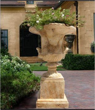 European flowerpot, stone flowerpot, landscape flowerpot, flowerpot pictures, white marble flowerpot, sandstone flowerpot, granite flowerpot, European stone carving flowerpot -- HP050