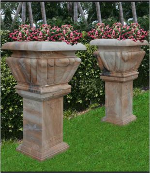 European flowerpot, stone flowerpot, landscape flowerpot, flowerpot pictures, white marble flowerpot, sandstone flowerpot, granite flowerpot, European stone carving flowerpot -- HP055
