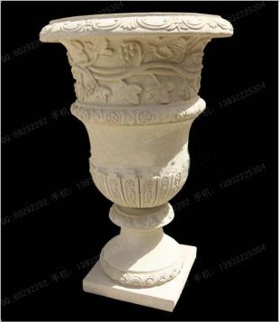 European flowerpot, stone flowerpot, landscape flowerpot, flowerpot pictures, white marble flowerpot, sandstone flowerpot, granite flowerpot, European stone carving flowerpot -- HP064