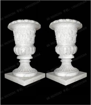 European flowerpot, stone flowerpot, landscape flowerpot, flowerpot pictures, white marble flowerpot, sandstone flowerpot, granite flowerpot, European stone carving flowerpot -- HP071