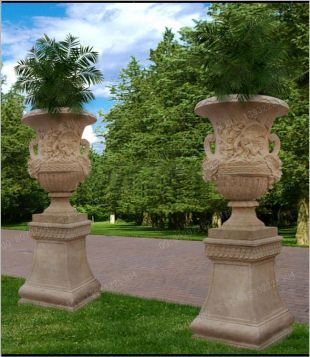 European flowerpot, stone flowerpot, landscape flowerpot, flowerpot pictures, white marble flowerpot, sandstone flowerpot, granite flowerpot, European stone carving flowerpot -- HP088