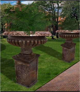European flowerpot, stone flowerpot, landscape flowerpot, flowerpot pictures, white marble flowerpot, sandstone flowerpot, granite flowerpot, European stone carving flowerpot -- HP087