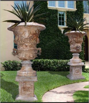 European flowerpot, stone flowerpot, landscape flowerpot, flowerpot pictures, white marble flowerpot, sandstone flowerpot, granite flowerpot, European stone carving flowerpot -- HP091