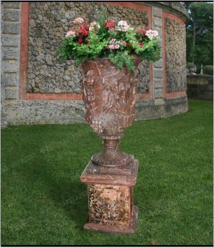 European flowerpot, stone flowerpot, landscape flowerpot, flowerpot pictures, white marble flowerpot, sandstone flowerpot, granite flowerpot, European stone carving flowerpot -- HP094