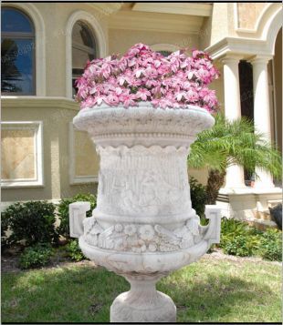 European flowerpot, stone flowerpot, landscape flowerpot, flowerpot pictures, white marble flowerpot, sandstone flowerpot, granite flowerpot, European stone carving flowerpot -- HP104