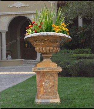 European flowerpot, stone flowerpot, landscape flowerpot, flowerpot pictures, white marble flowerpot, sandstone flowerpot, granite flowerpot, European stone carving flowerpot -- HP105