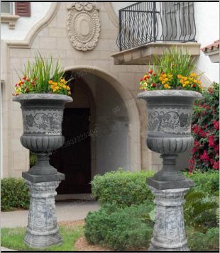 European flowerpot, stone flowerpot, landscape flowerpot, flowerpot pictures, white marble flowerpot, sandstone flowerpot, granite flowerpot, European stone carving flowerpot -- HP121