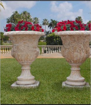 European flowerpot, stone flowerpot, landscape flowerpot, flowerpot pictures, white marble flowerpot, sandstone flowerpot, granite flowerpot, European stone carving flowerpot -- HP136