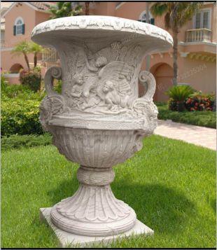 欧式花盆,石雕花盆,景观花盆,花盆图片,汉白玉花盆,砂岩花盆,花岗岩花盆,欧式石雕花盆 -- HP167