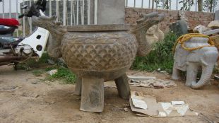 Archaize stone carving censer, archaize stone carving ding, stone censer, white marble censer, temples censer stone - XL010