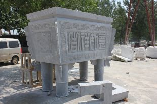 Archaize stone carving censer, archaize stone carving ding, stone censer, white marble censer, temples censer stone - XL026