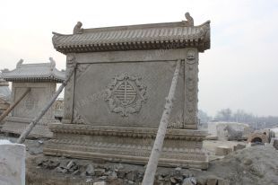Archaize stone carving wall located inside and outside gate of building  - YB006