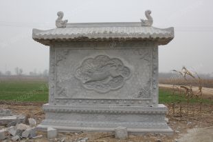 Archaize stone carving wall located inside and outside gate of building  - YB010
