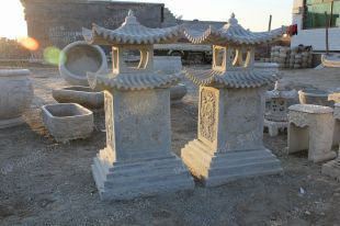 Archaize stone lamp,stone carving stone lamp,white marble stone lamp,garden stone light sculpture,archaize stone carving stone lamp- SD015