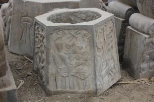 antique wellhead, stone wellhead, bluestone wellhead, antique stone wellhead - JK007