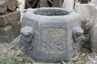 antique wellhead, stone wellhead, bluestone wellhead, antique stone wellhead - JK038