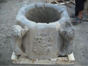 antique wellhead, stone wellhead, bluestone wellhead, antique stone wellhead - JK039