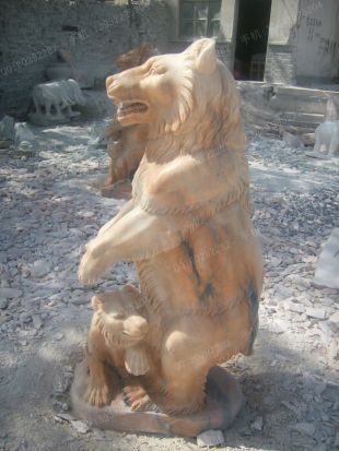 动物石雕熊,石雕黑熊雕塑,石雕熊猫雕塑,动物雕塑熊,曲阳石雕厂,曲阳雕塑公司 -- X008