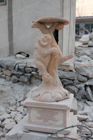 动物石雕熊,石雕黑熊雕塑,石雕熊猫雕塑,动物雕塑熊,曲阳石雕厂,曲阳雕塑公司 -- X011