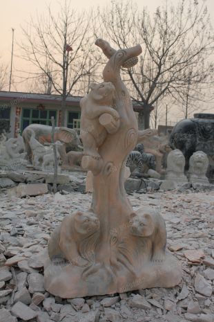 动物石雕熊,石雕黑熊雕塑,石雕熊猫雕塑,动物雕塑熊,曲阳石雕厂,曲阳雕塑公司 -- X014