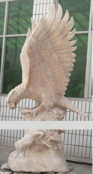 动物石雕老鹰,石雕雄鹰雕塑,园林石雕雄鹰雕塑,雄鹰动物雕塑,曲阳石雕厂,曲阳雕塑公司 -- XY015