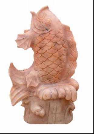 动物石雕鱼,石雕鱼雕塑,园林石雕鱼雕塑,鲤鱼雕塑,石雕喷泉鱼雕塑,曲阳石雕厂,曲阳雕塑公司 -- Y029
