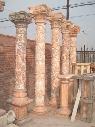 Roman column, stone carving Roman column,marble Roman column, European Roman column, stone Rome column -- LMZ211