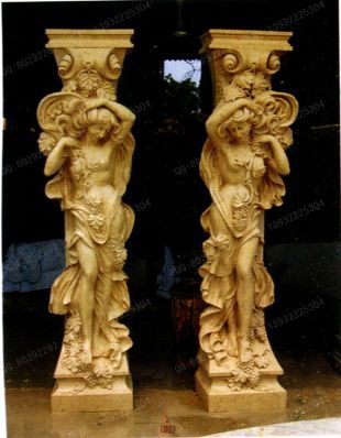 Roman column, stone carving Roman column,marble Roman column, European Roman column, stone Rome column -- LMZ241