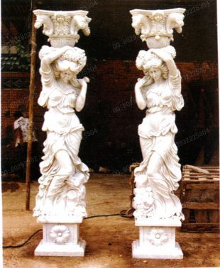 Roman column, stone carving Roman column,marble Roman column, European Roman column, stone Rome column -- LMZ244