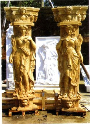 Roman column, stone carving Roman column,marble Roman column, European Roman column, stone Rome column -- LMZ245