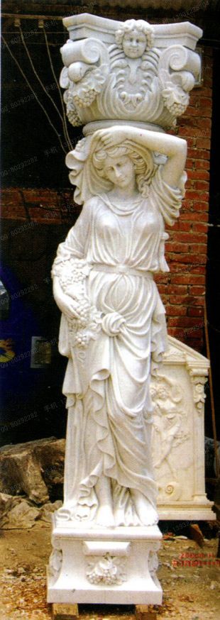 Roman column, stone carving Roman column,marble Roman column, European Roman column, stone Rome column -- LMZ257