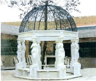European stone summerhouse, marble summerhouse, garden summerhouse - LT064