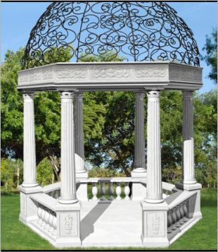 European stone summerhouse, marble summerhouse, garden summerhouse - LT093