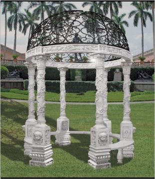 European stone summerhouse, marble summerhouse, garden summerhouse - LT095