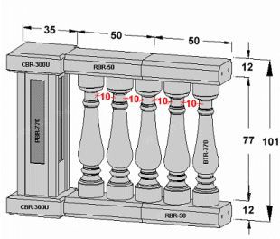vase column, balcony column, balcony railing,  balcony guardrail, , white marble balcony column, granite balcony column -- YTZ009