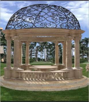 European stone summerhouse, marble summerhouse, garden summerhouse - LT097