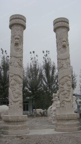 龙柱子,石雕龙柱子,大理石龙柱子,花岗岩龙柱子,汉白玉龙柱子,石雕龙柱,晚霞红龙柱子 -- LMZ380