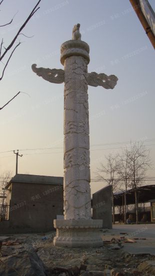 龙柱子,石雕龙柱子,大理石龙柱子,花岗岩龙柱子,汉白玉龙柱子,石雕龙柱,晚霞红龙柱子 -- LMZ383