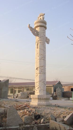 龙柱子,石雕龙柱子,大理石龙柱子,花岗岩龙柱子,汉白玉龙柱子,石雕龙柱,晚霞红龙柱子 -- LMZ384