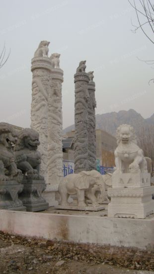 龙柱子,石雕龙柱子,大理石龙柱子,花岗岩龙柱子,汉白玉龙柱子,石雕龙柱,晚霞红龙柱子 -- LMZ387