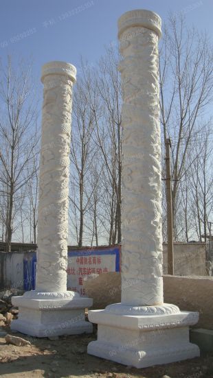 龙柱子,石雕龙柱子,大理石龙柱子,花岗岩龙柱子,汉白玉龙柱子,石雕龙柱,晚霞红龙柱子 -- LMZ395