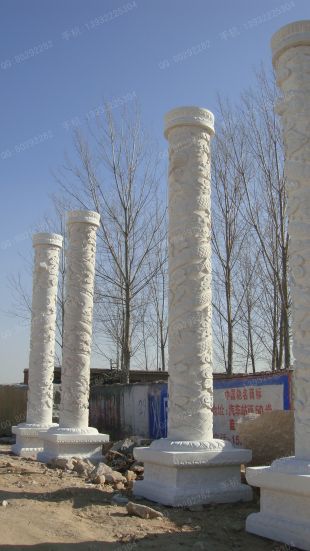 龙柱子,石雕龙柱子,大理石龙柱子,花岗岩龙柱子,汉白玉龙柱子,石雕龙柱,晚霞红龙柱子 -- LMZ396