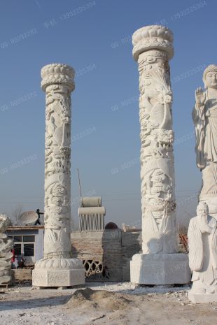 龙柱子,石雕龙柱子,大理石龙柱子,花岗岩龙柱子,汉白玉龙柱子,石雕龙柱,晚霞红龙柱子 -- LMZ403